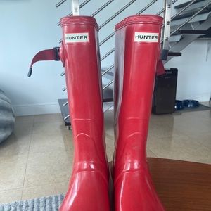 Red Hunter Boots Female 9 40/41